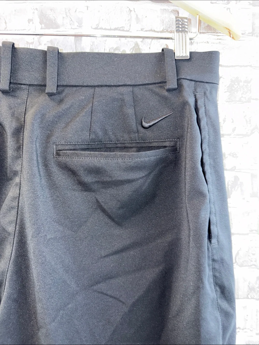 Nike Men's Black Flat-Front Golf Shorts